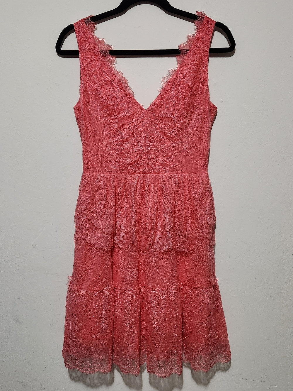 BCBGMaxazria Coquette Core Pink Power Main Character Energy Tiered Ruffles Dress